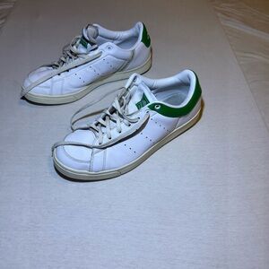 adidas Men's White golf Sneakers with Green Accents